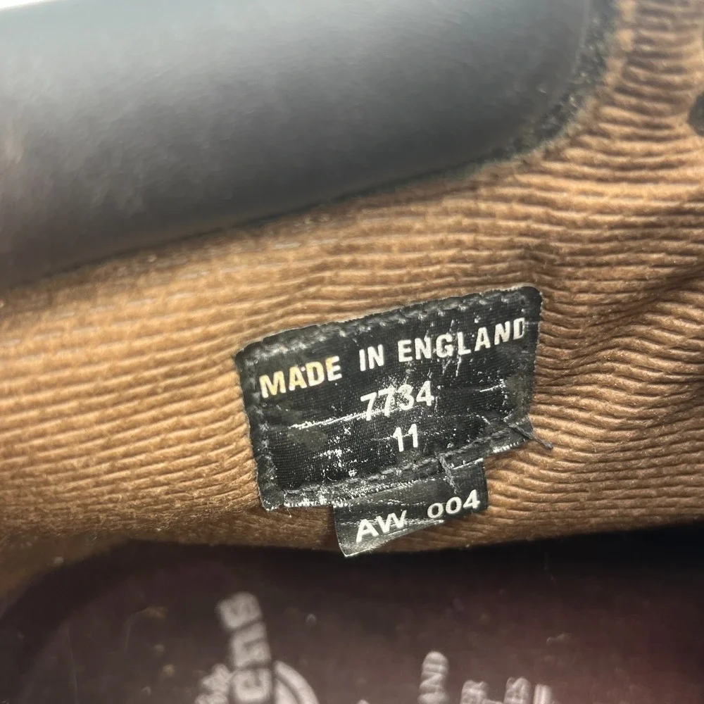 Vtg Dr Martens 7734 Steel Toe Boots Mens 12 UK 11 Brown Leather Made in England